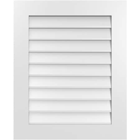 Ekena Millwork Vertical Surface Mount PVC Gable Vent: Non-Functional, w/ 3-1/2"W x 1"P Standard Frame, 26"W x 32"H GVPVE26X3201SN